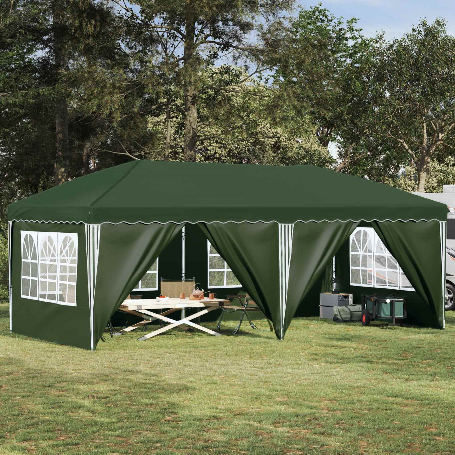 Pop-up Partyzelt 575 x 288 x 245 cm Grün
