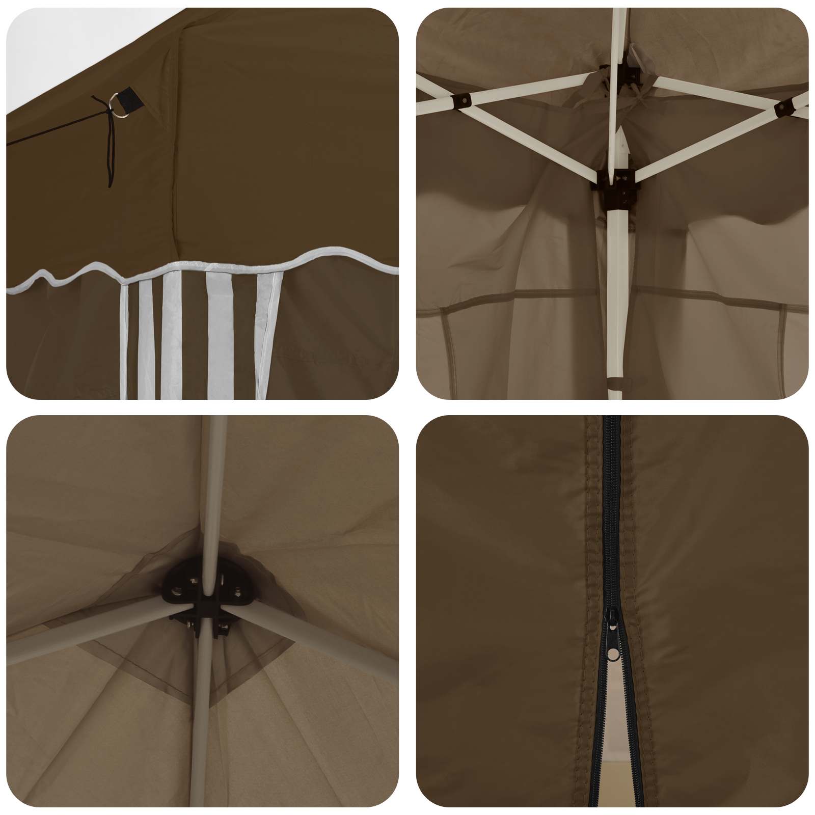 Pop-up Partyzelt 575 x 288 x 245 cm Taupe