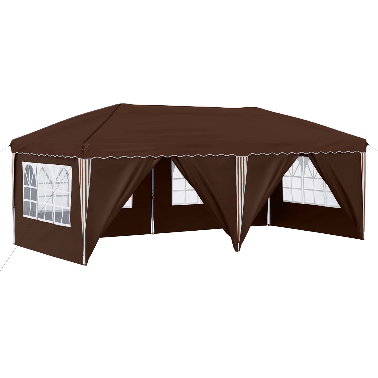 Pop-up Partyzelt 575 x 288 x 245 cm Braun