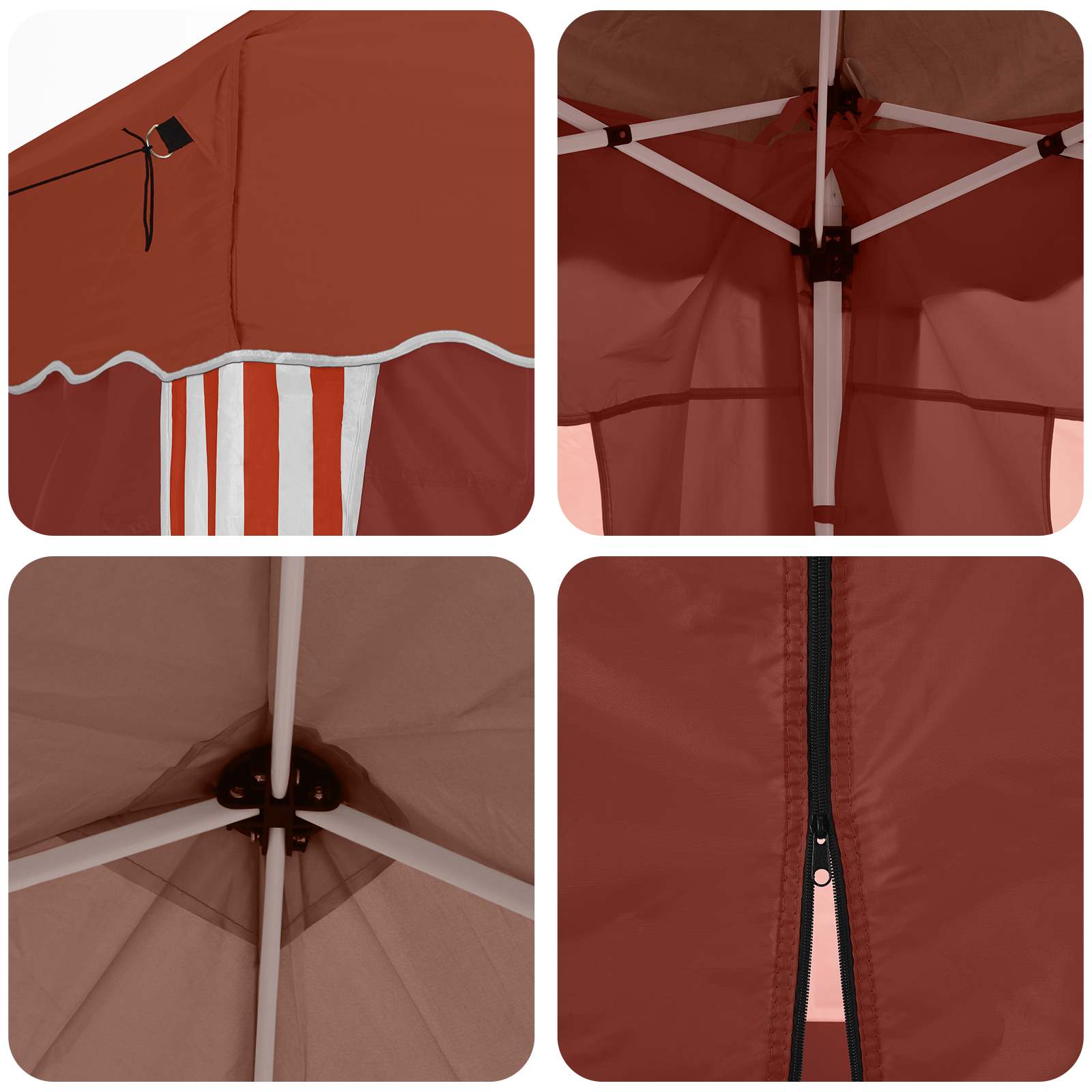 Pop-up Partyzelt 575 x 288 x 245 cm Terrakotta