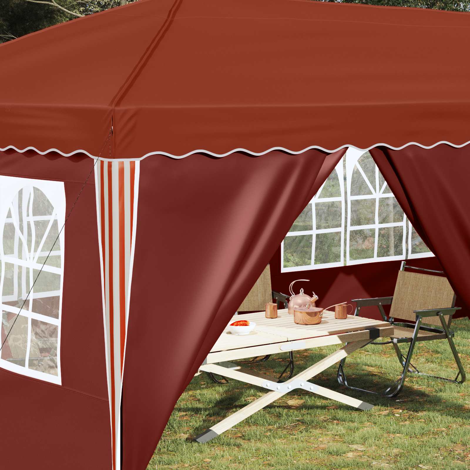 Pop-up Partyzelt 575 x 288 x 245 cm Terrakotta