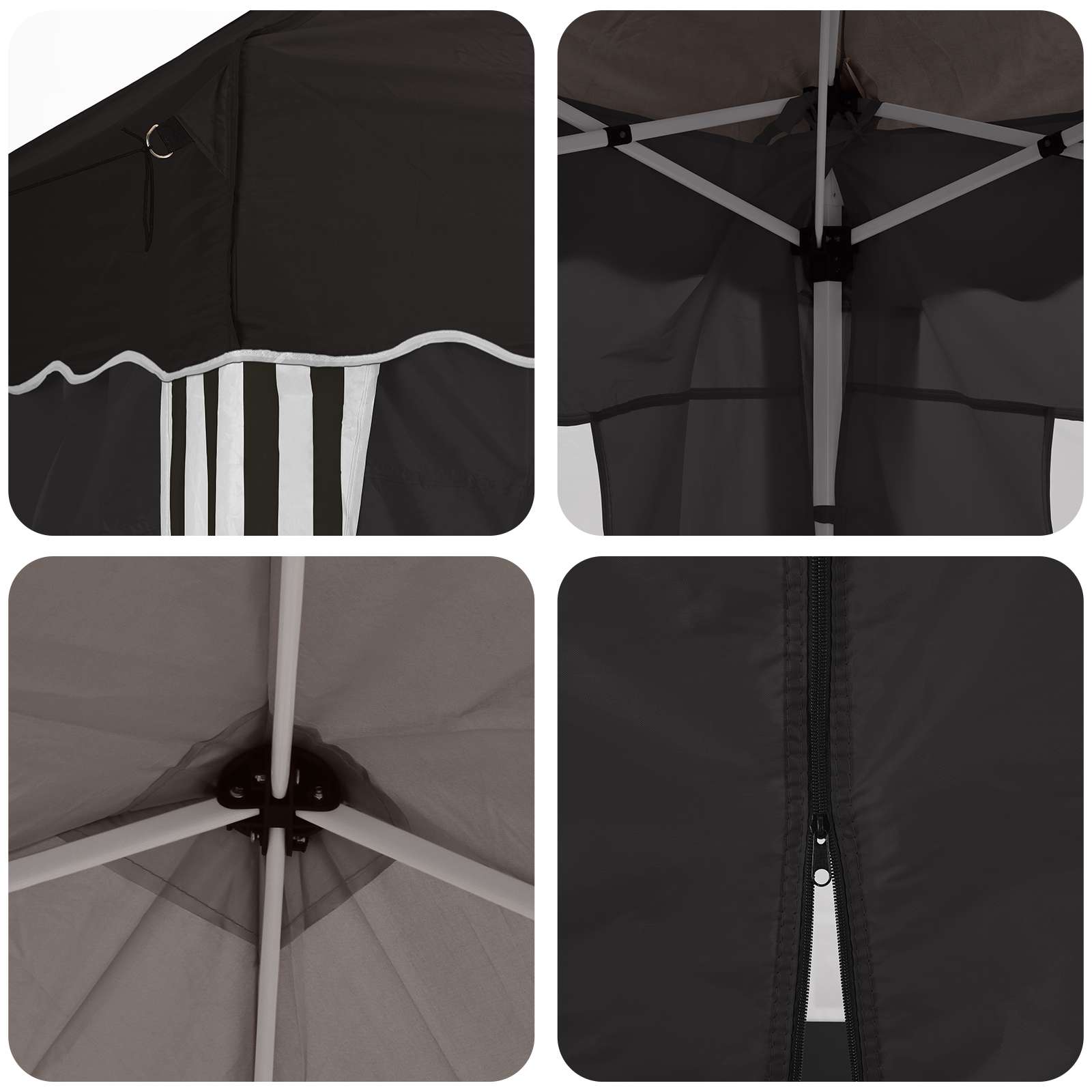 Pop-up Partyzelt 575 x 288 x 245 cm Schwarz