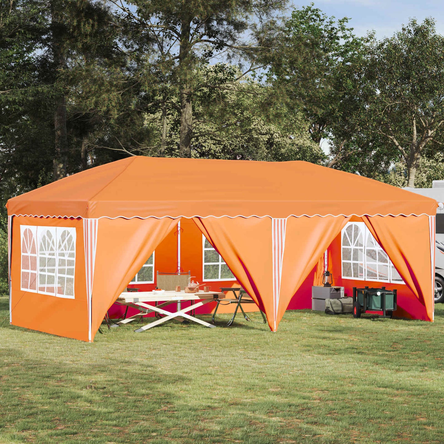 Pop-up Partyzelt 575 x 288 x 245 cm Orange