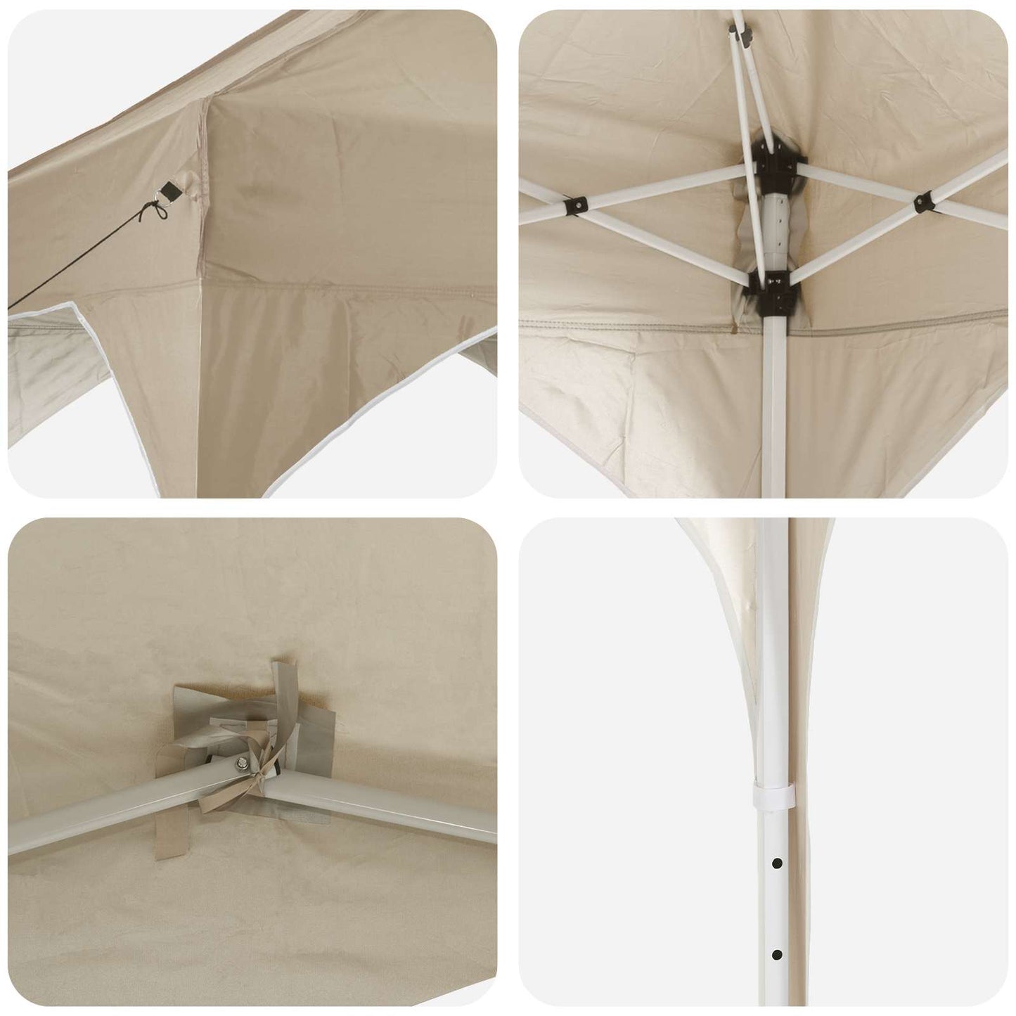 Pop-up Partyzelt 194 x 194 x 245 cm Creme