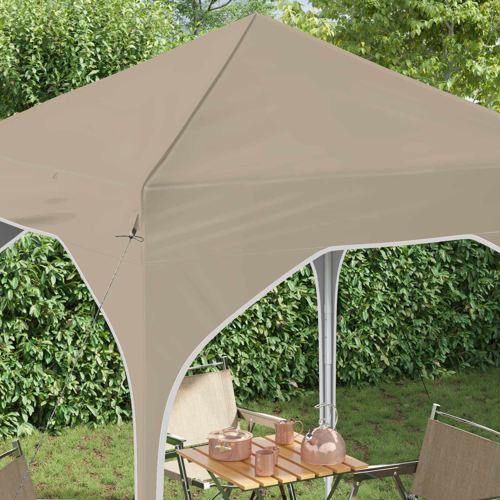 Pop-up Partyzelt 194 x 194 x 245 cm Creme