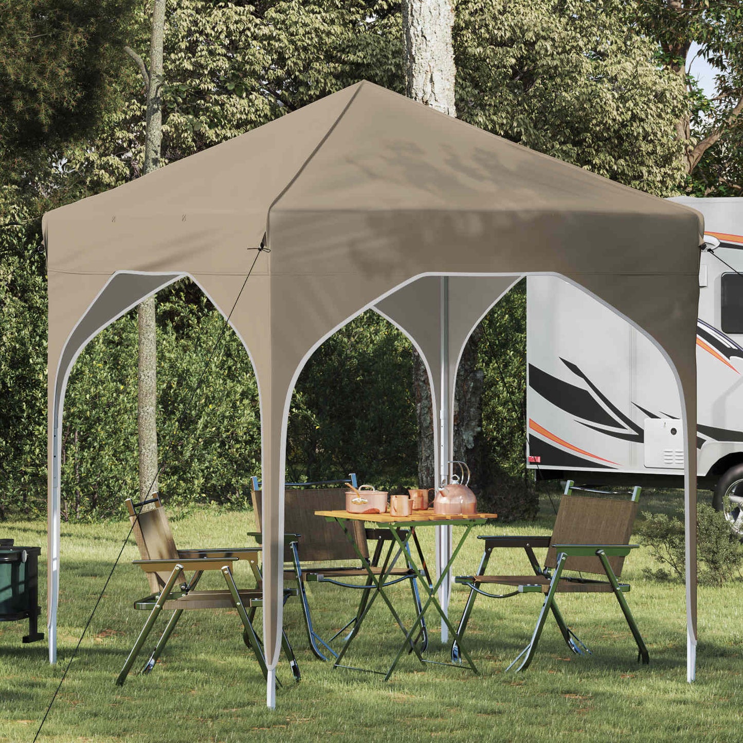 Pop-up Partyzelt 194 x 194 x 245 cm Creme