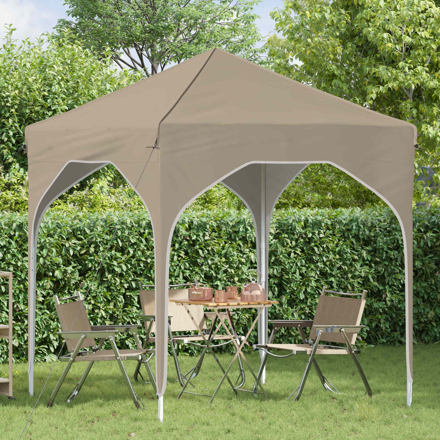 Pop-up Partyzelt 194 x 194 x 245 cm Creme