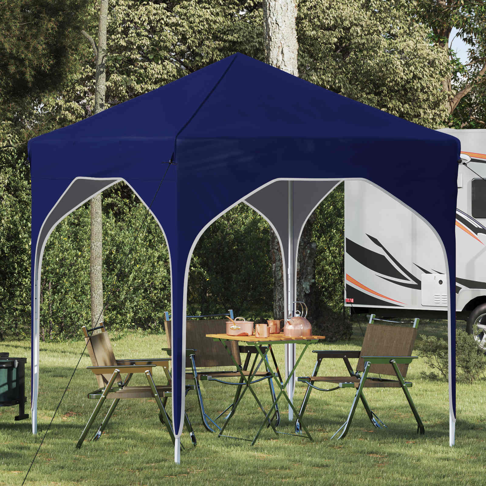 Pop-up Partyzelt 194 x 194 x 245 cm Blau