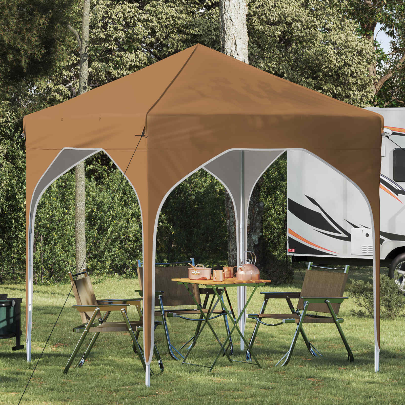 Pop-up Partyzelt 194 x 194 x 245 cm Beige