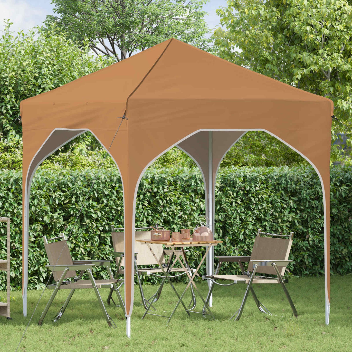 Pop-up Partyzelt 194 x 194 x 245 cm Beige