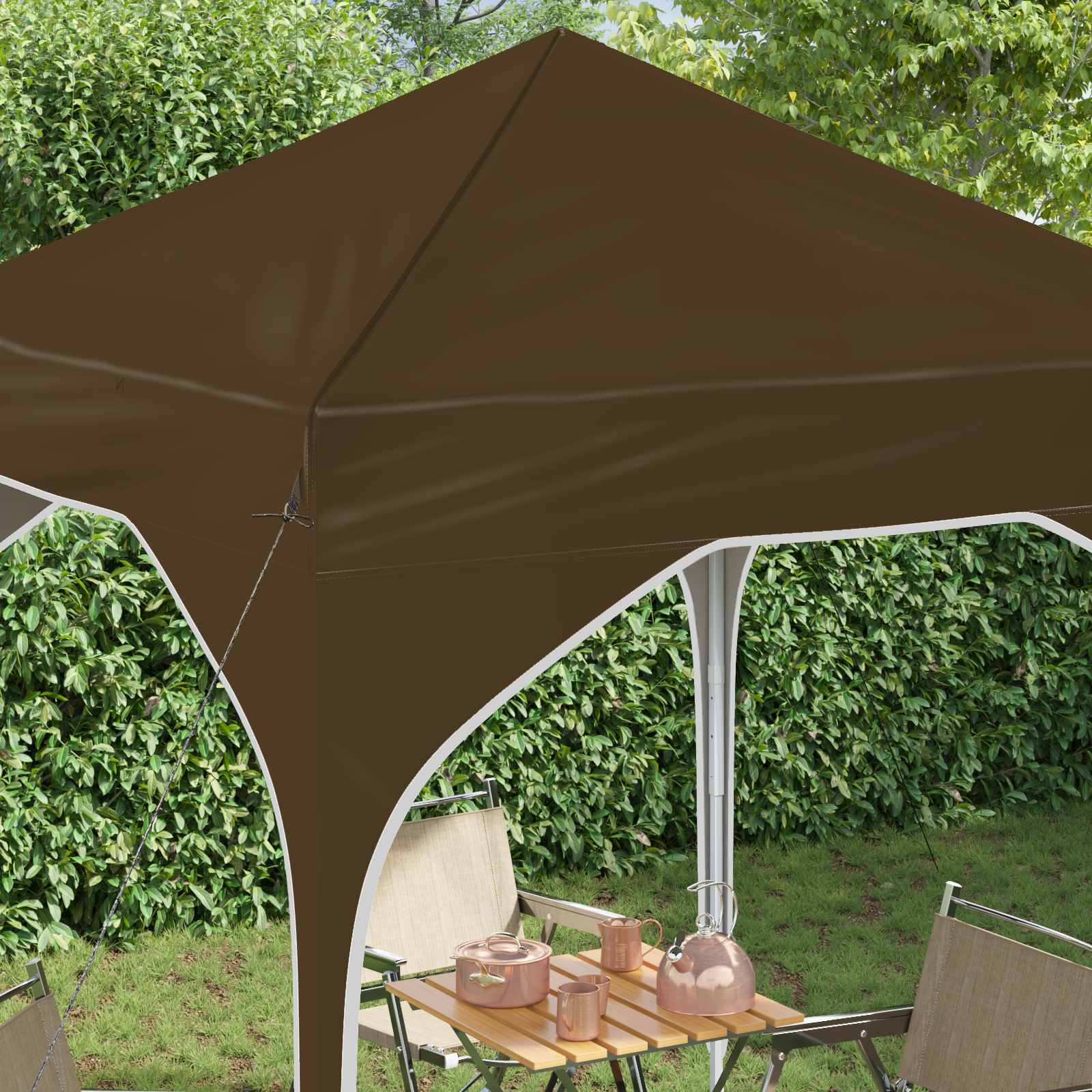 Pop-up Partyzelt 194 x 194 x 245 cm Taupe