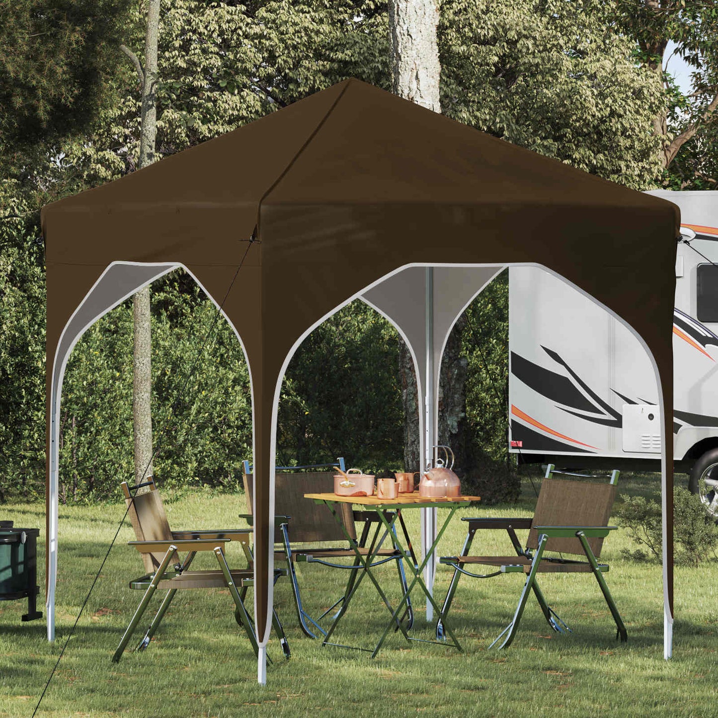 Pop-up Partyzelt 194 x 194 x 245 cm Taupe