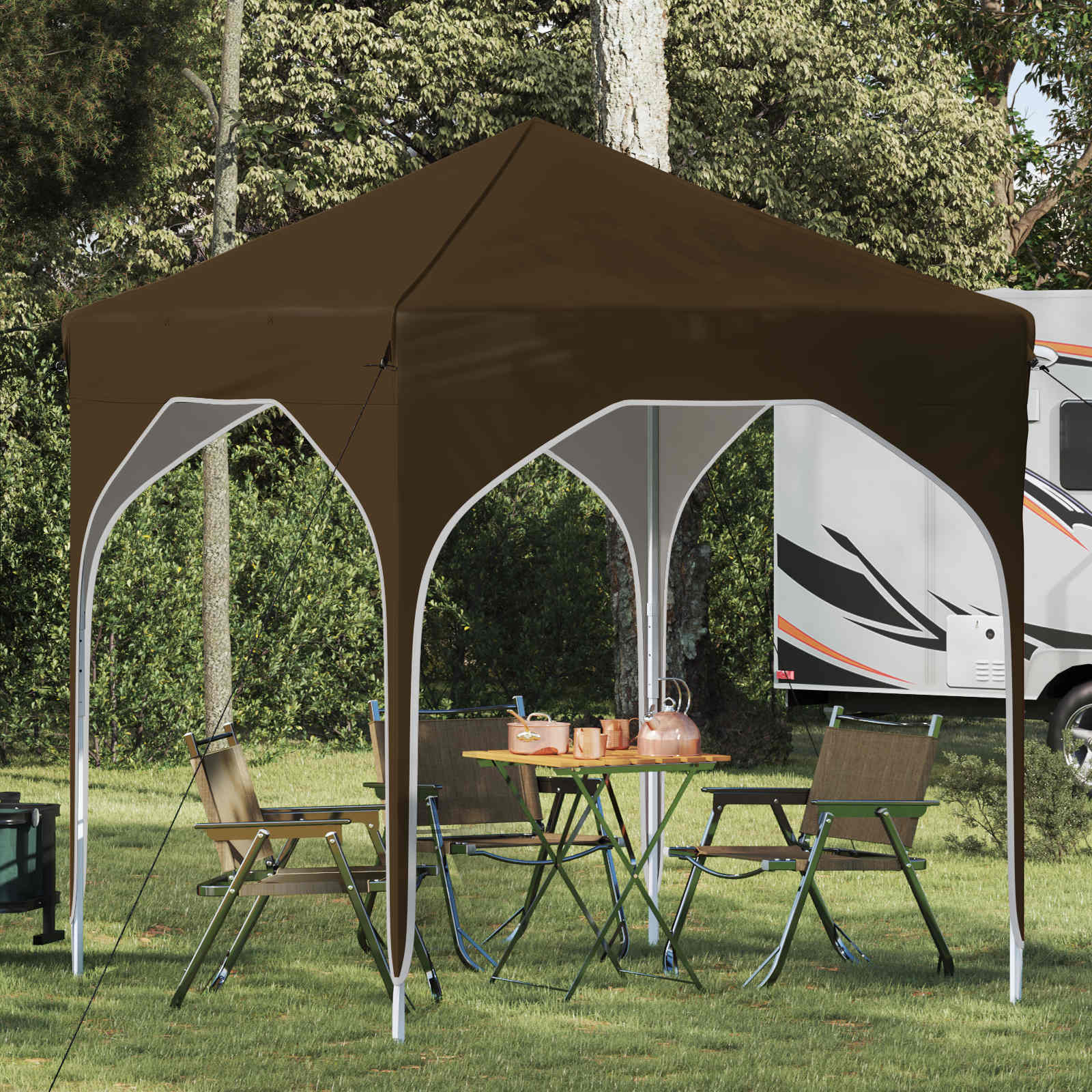 Pop-up Partyzelt 194 x 194 x 245 cm Taupe
