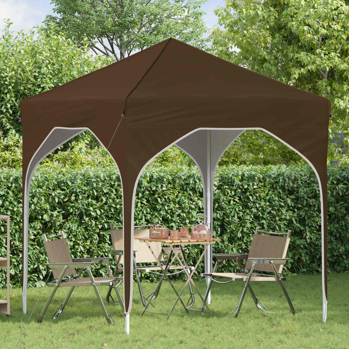 Pop-up Partyzelt 194 x 194 x 245 cm Taupe
