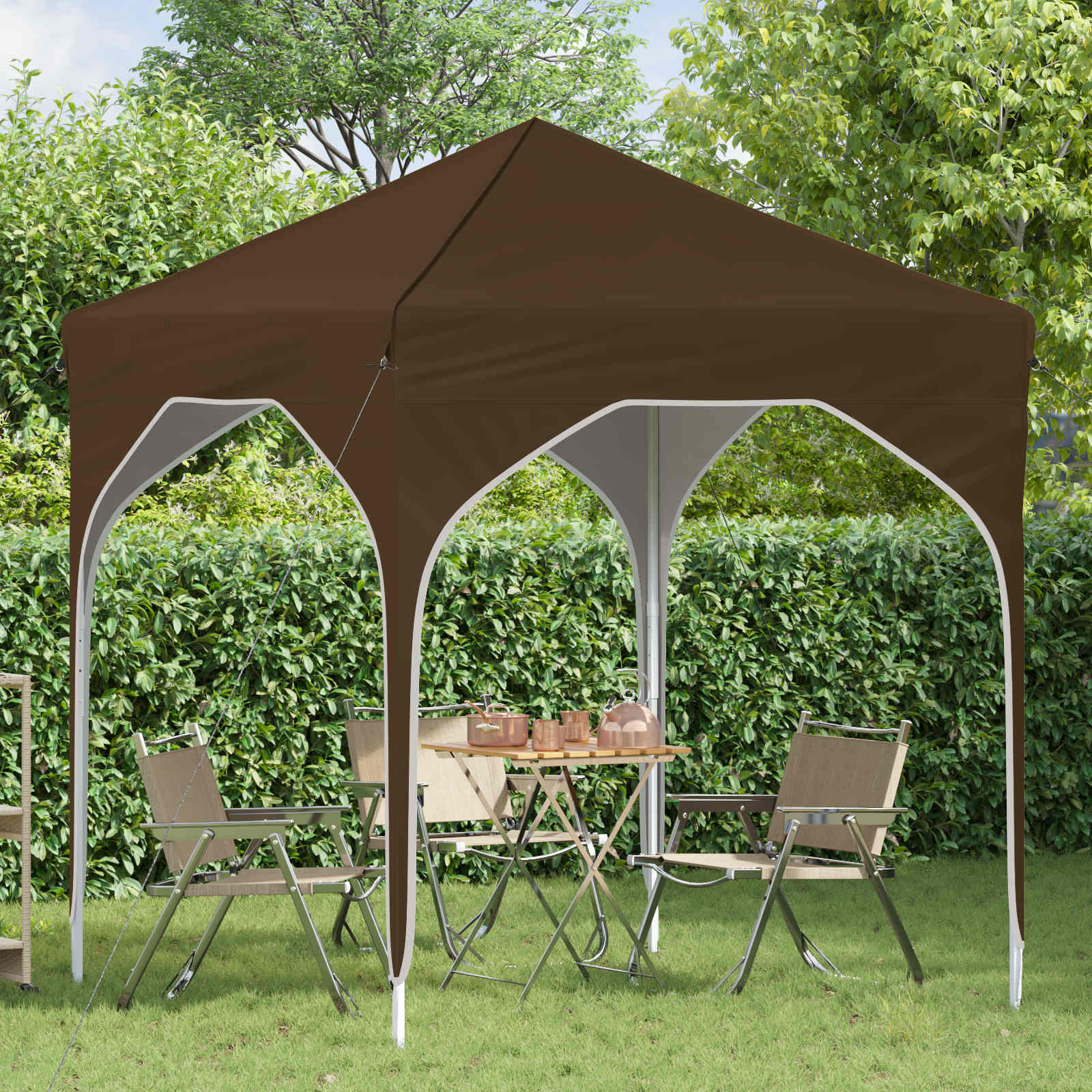Pop-up Partyzelt 194 x 194 x 245 cm Taupe