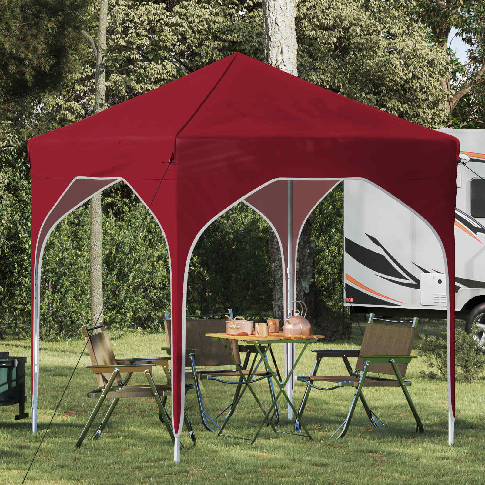 Pop-up Partyzelt 194 x 194 x 245 cm Bordeauxrot
