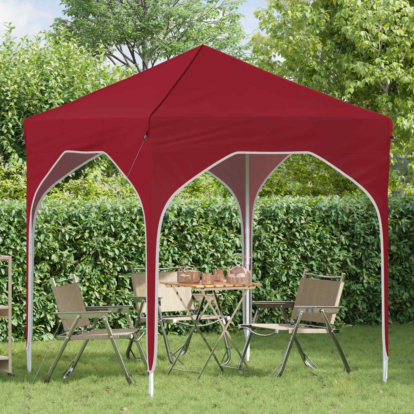 Pop-up Partyzelt 194 x 194 x 245 cm Bordeauxrot