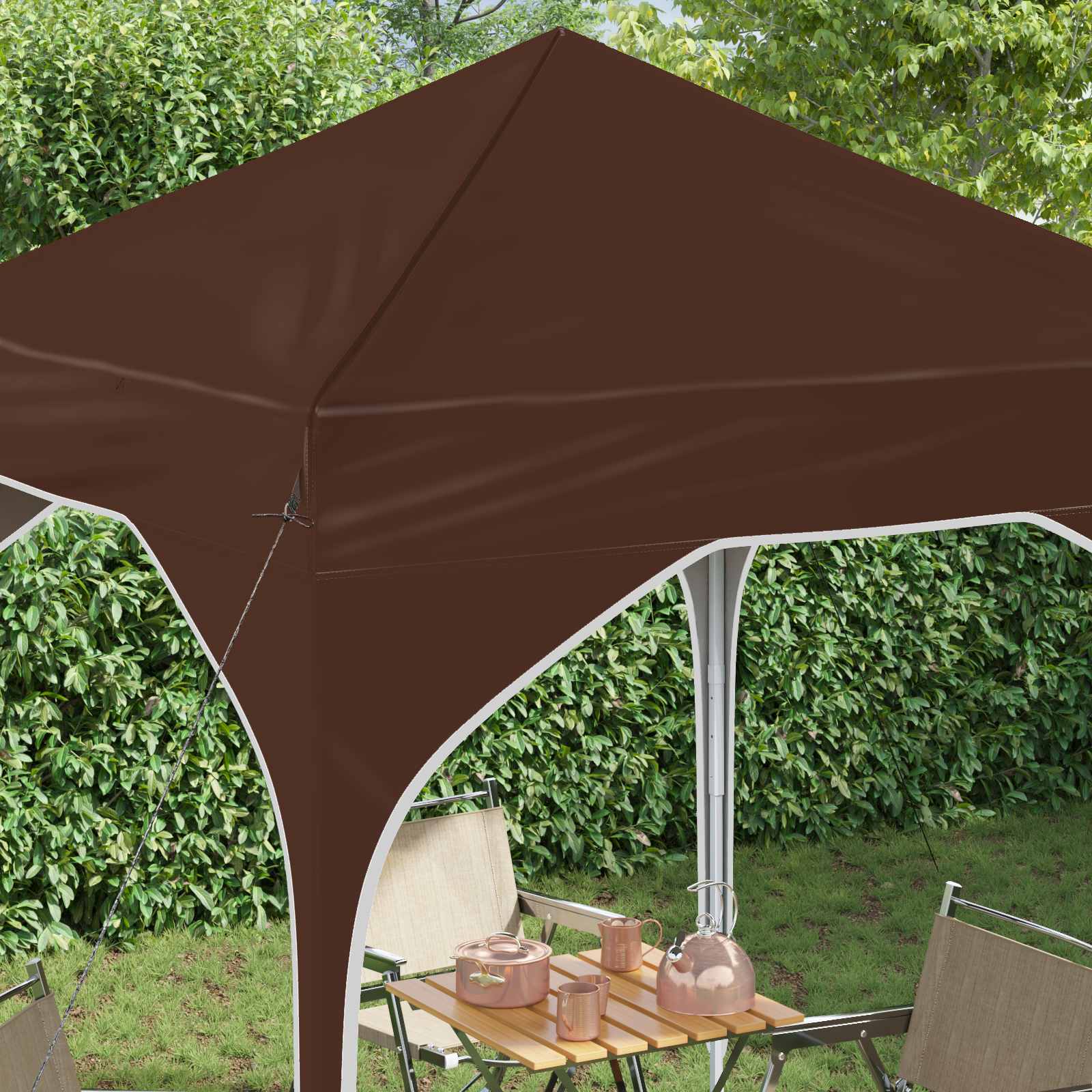 Pop-up Partyzelt 194 x 194 x 245 cm Braun