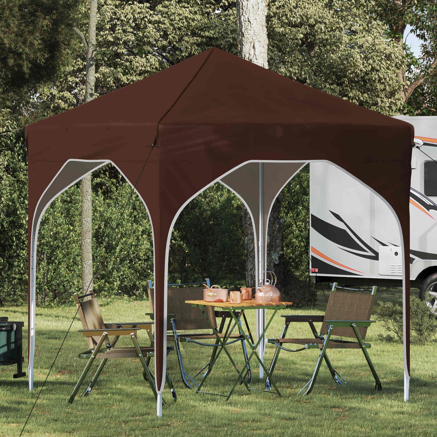 Pop-up Partyzelt 194 x 194 x 245 cm Braun