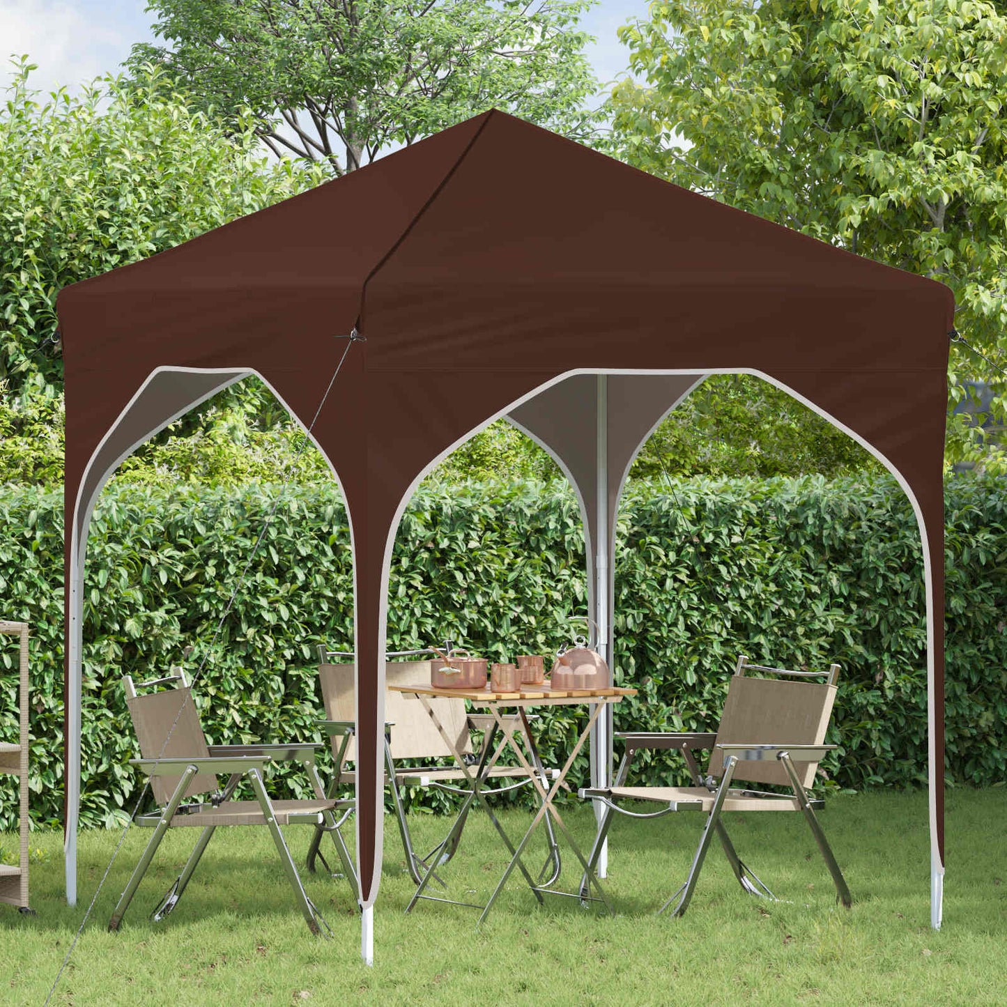 Pop-up Partyzelt 194 x 194 x 245 cm Braun