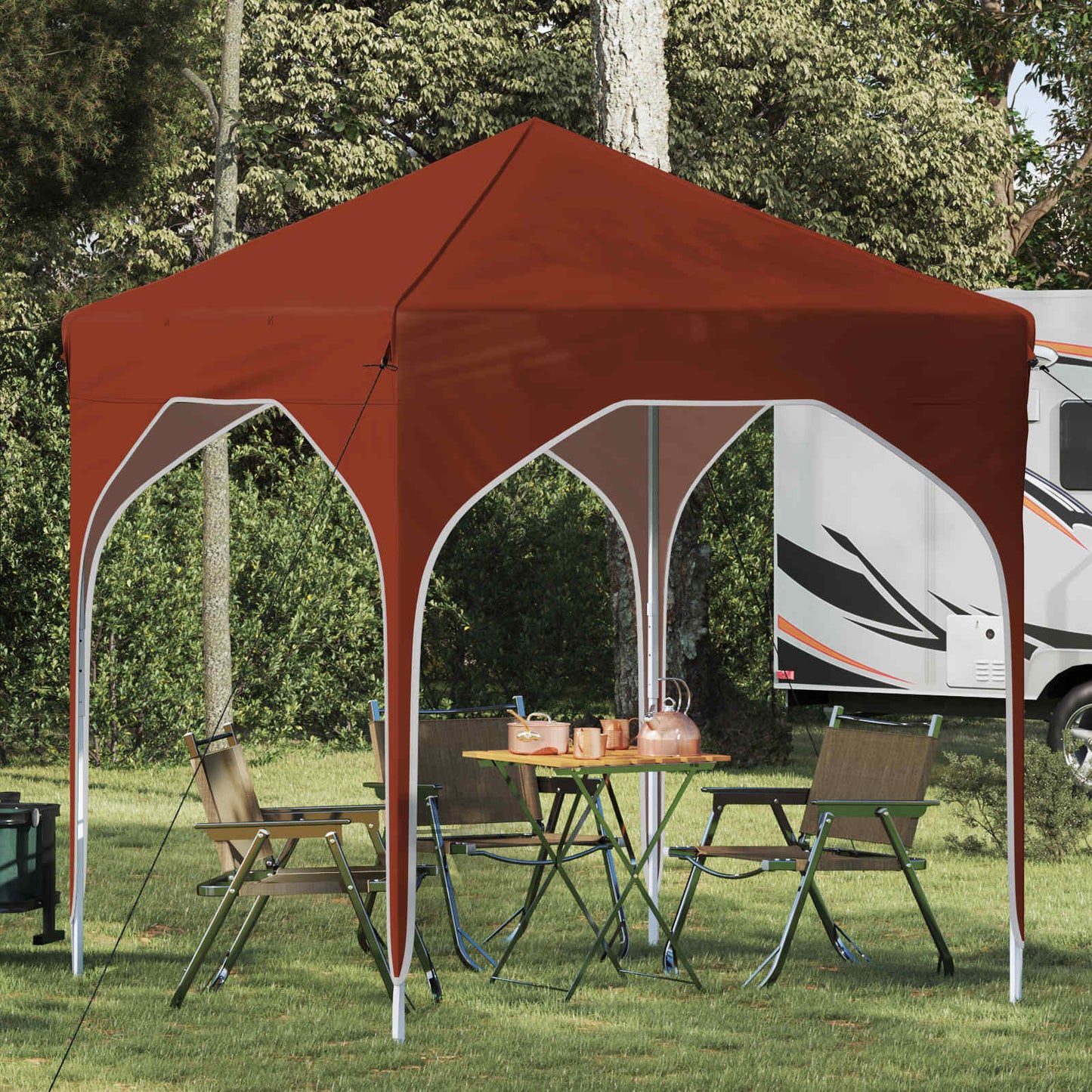 Pop-up Partyzelt 194 x 194 x 245 cm Terrakotta