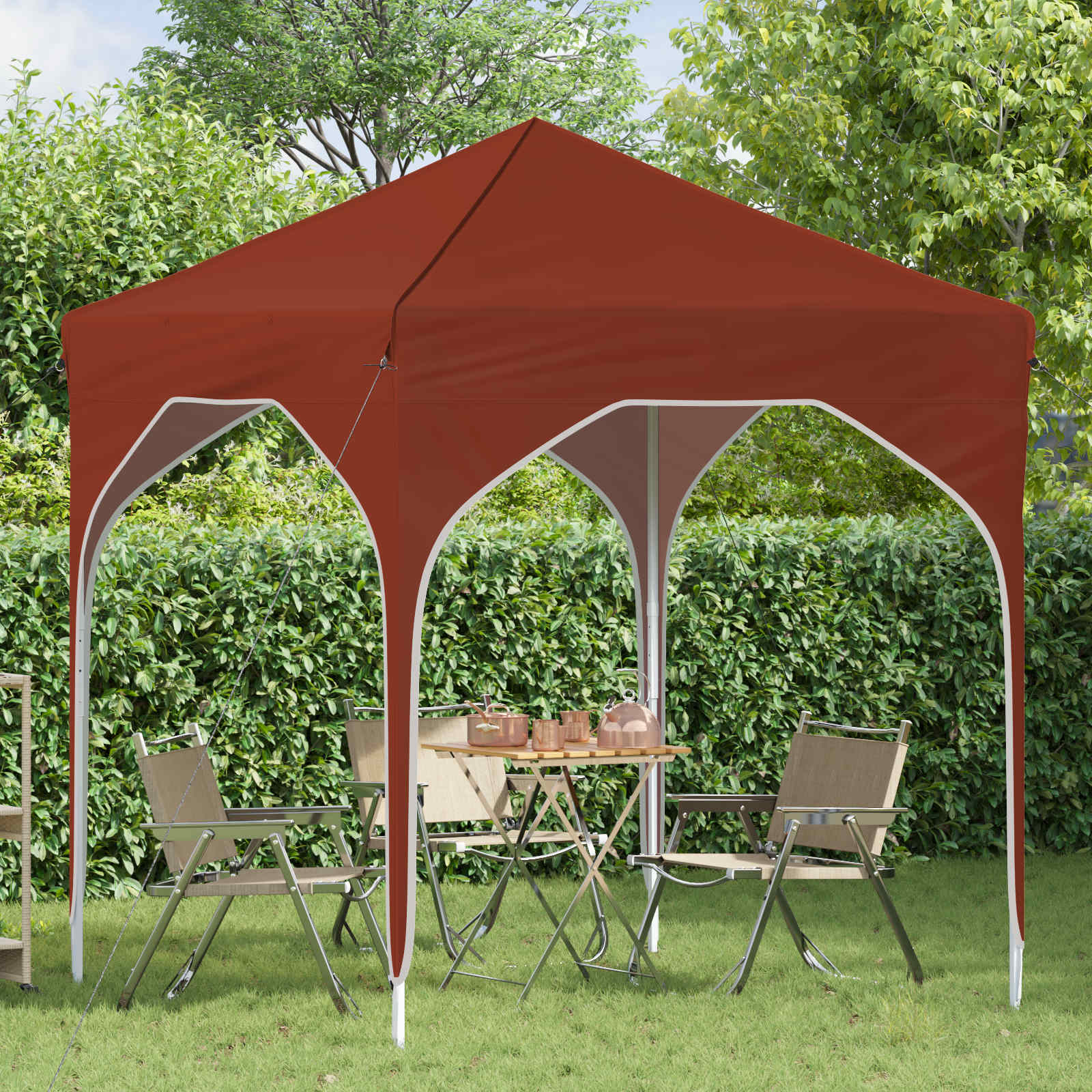 Pop-up Partyzelt 194 x 194 x 245 cm Terrakotta