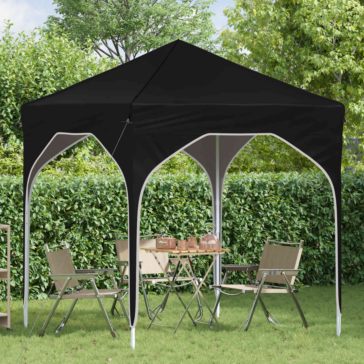 Pop-up Partyzelt 194 x 194 x 245 cm Schwarz