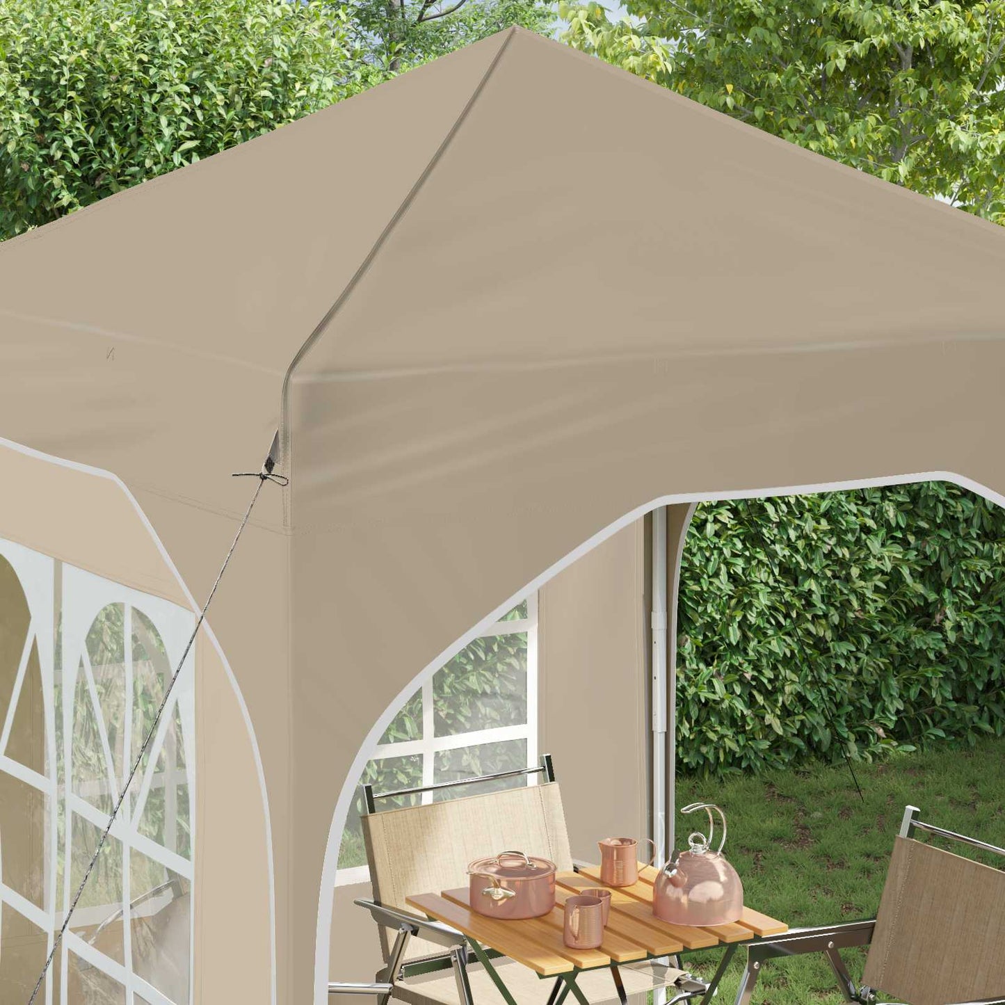 Pop-up Partyzelt 192 x 192 x 245 cm Creme