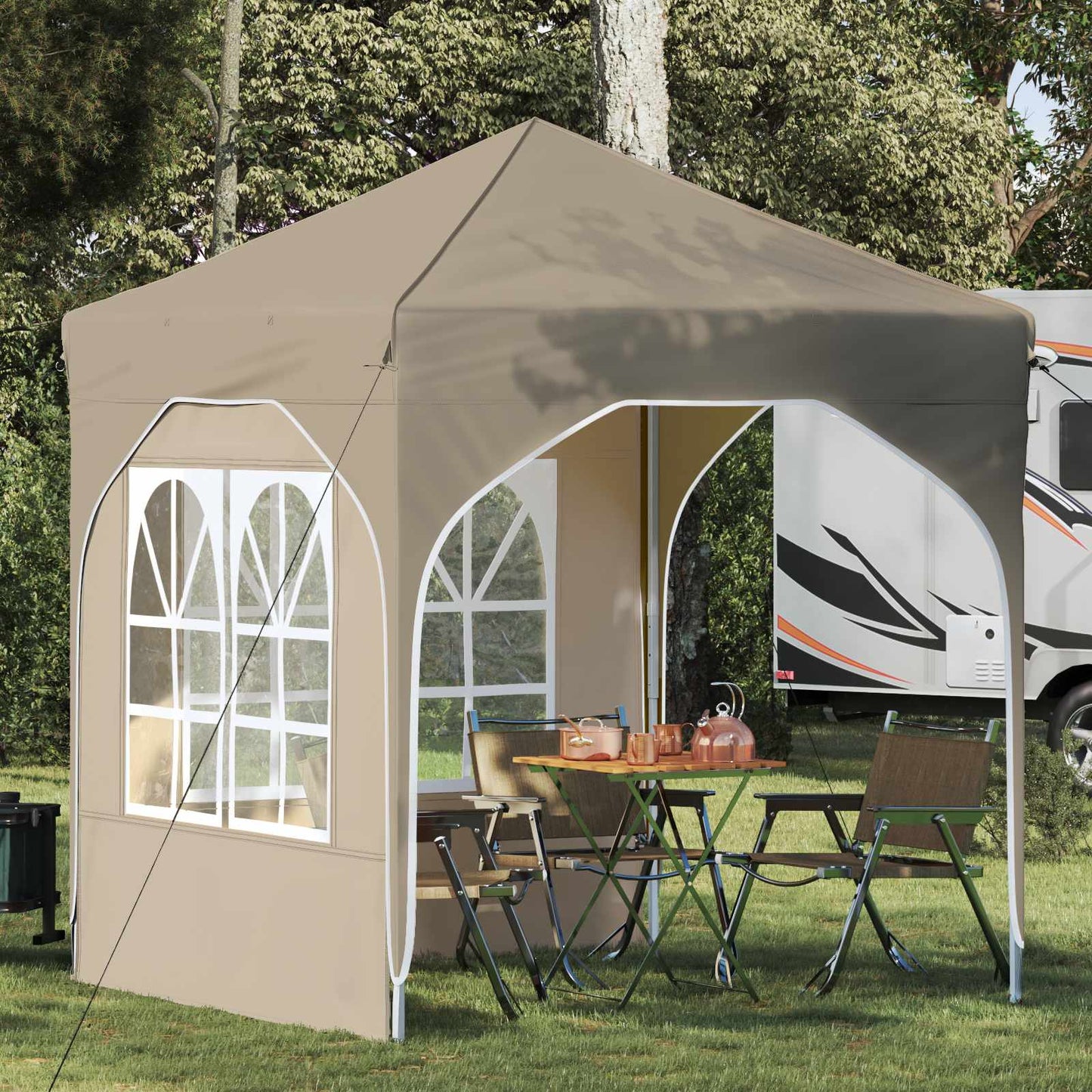 Pop-up Partyzelt 192 x 192 x 245 cm Creme