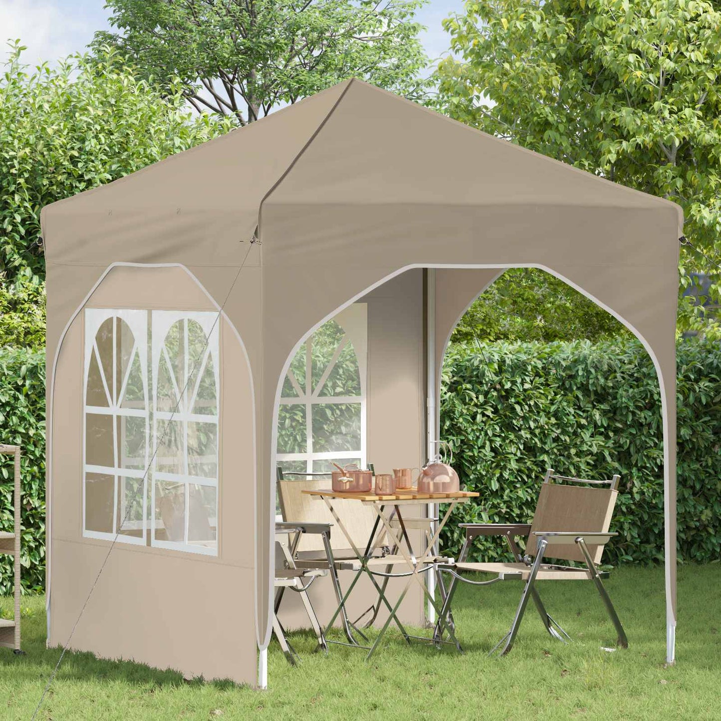 Pop-up Partyzelt 192 x 192 x 245 cm Creme
