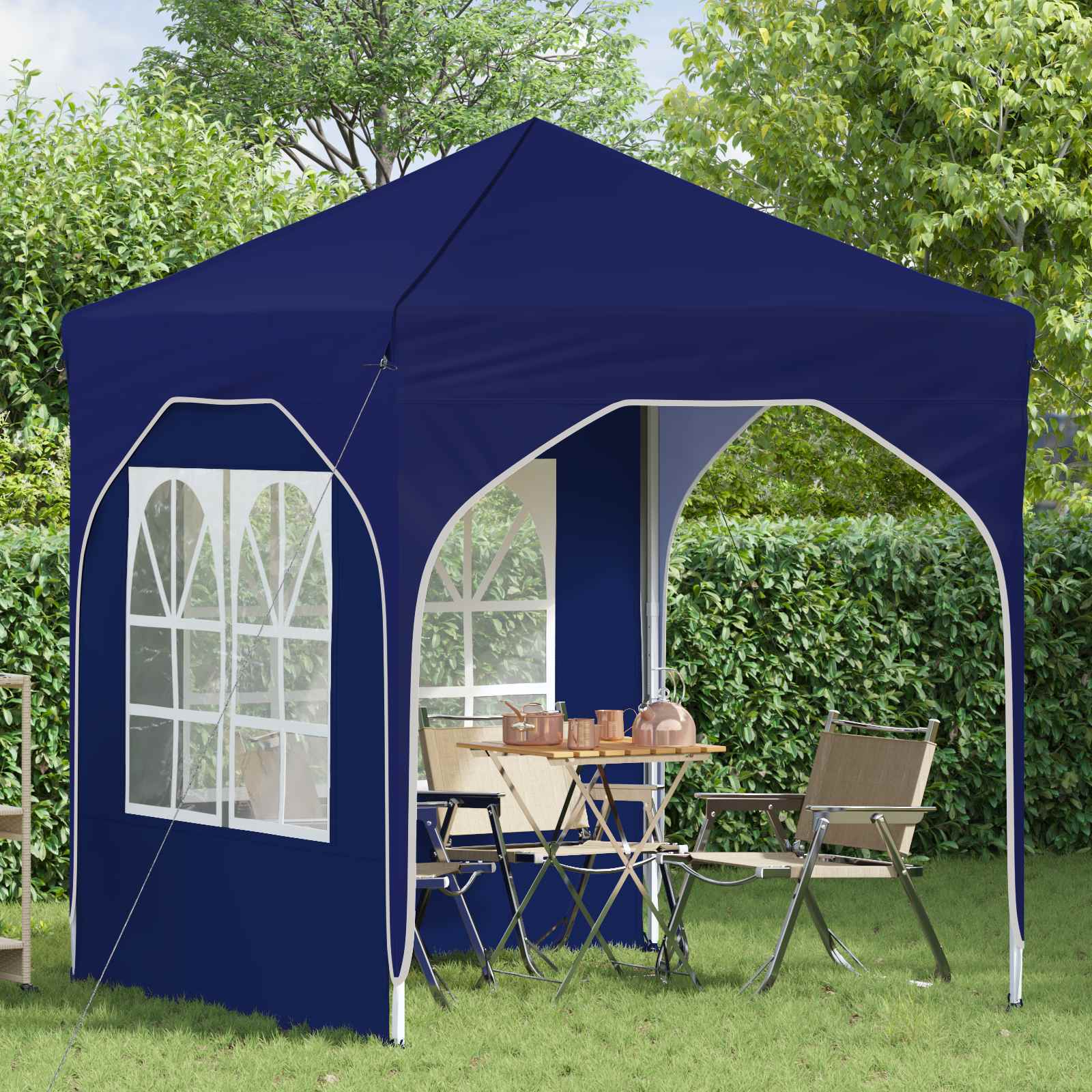 Pop-up Partyzelt 192 x 192 x 245 cm Blau