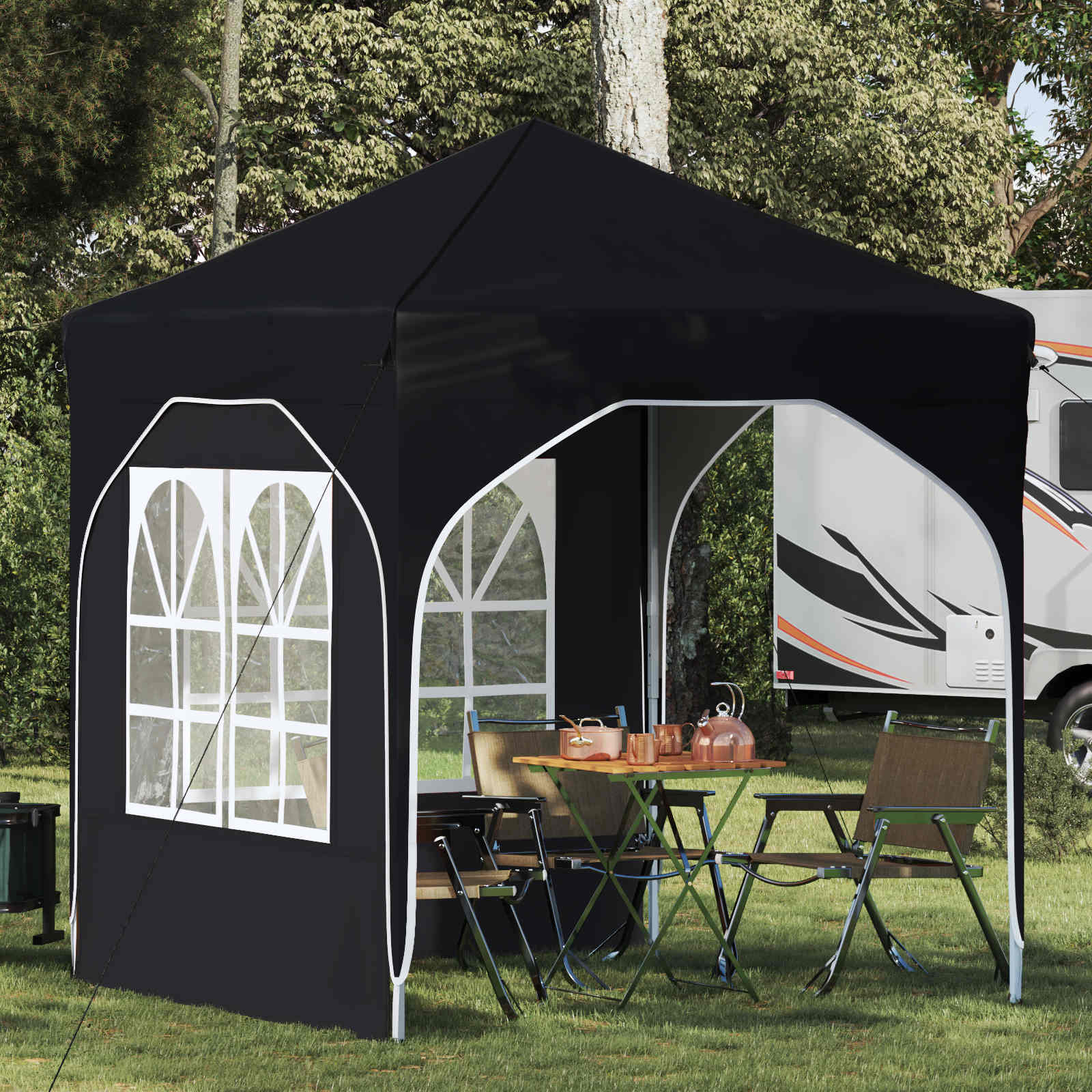 Pop-up Partyzelt 192 x 192 x 245 cm Antrazit