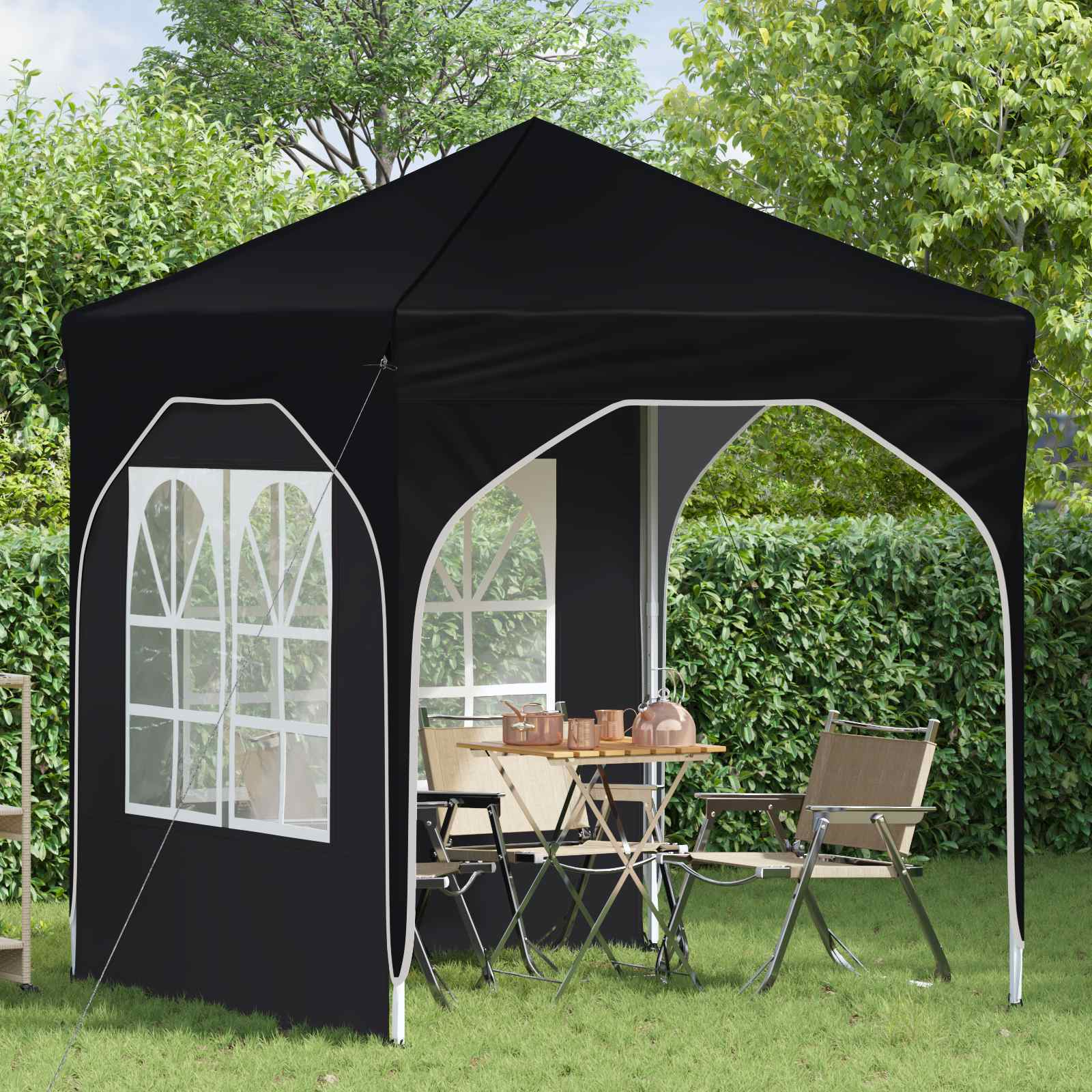 Pop-up Partyzelt 192 x 192 x 245 cm Antrazit