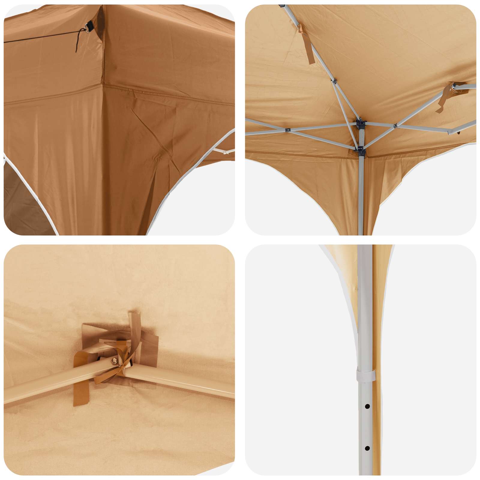 Pop-up Partyzelt 192 x 192 x 245 cm Beige