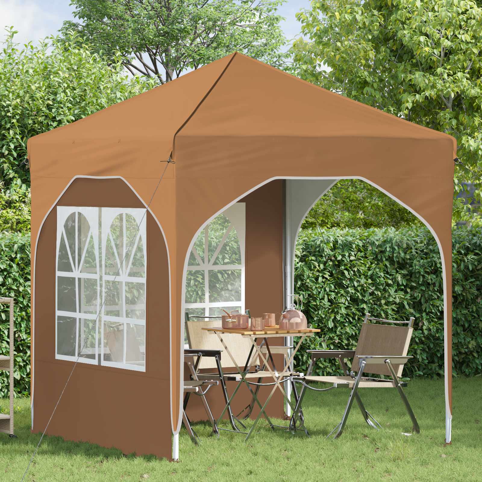 Pop-up Partyzelt 192 x 192 x 245 cm Beige