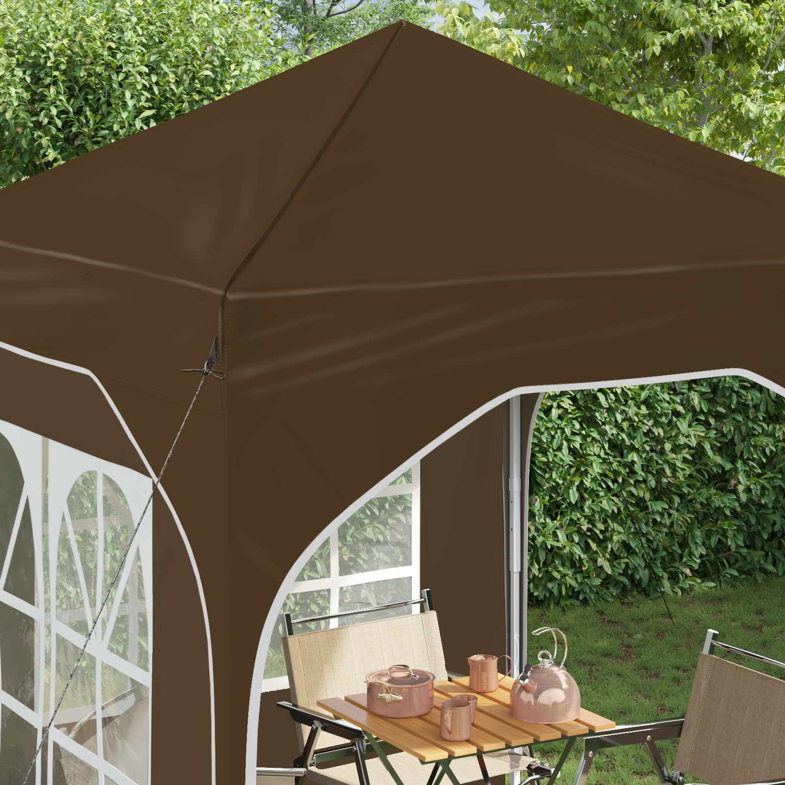 Pop-up Partyzelt 192 x 192 x 245 cm Taupe