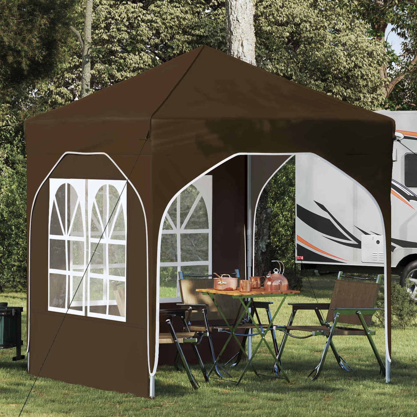 Pop-up Partyzelt 192 x 192 x 245 cm Taupe