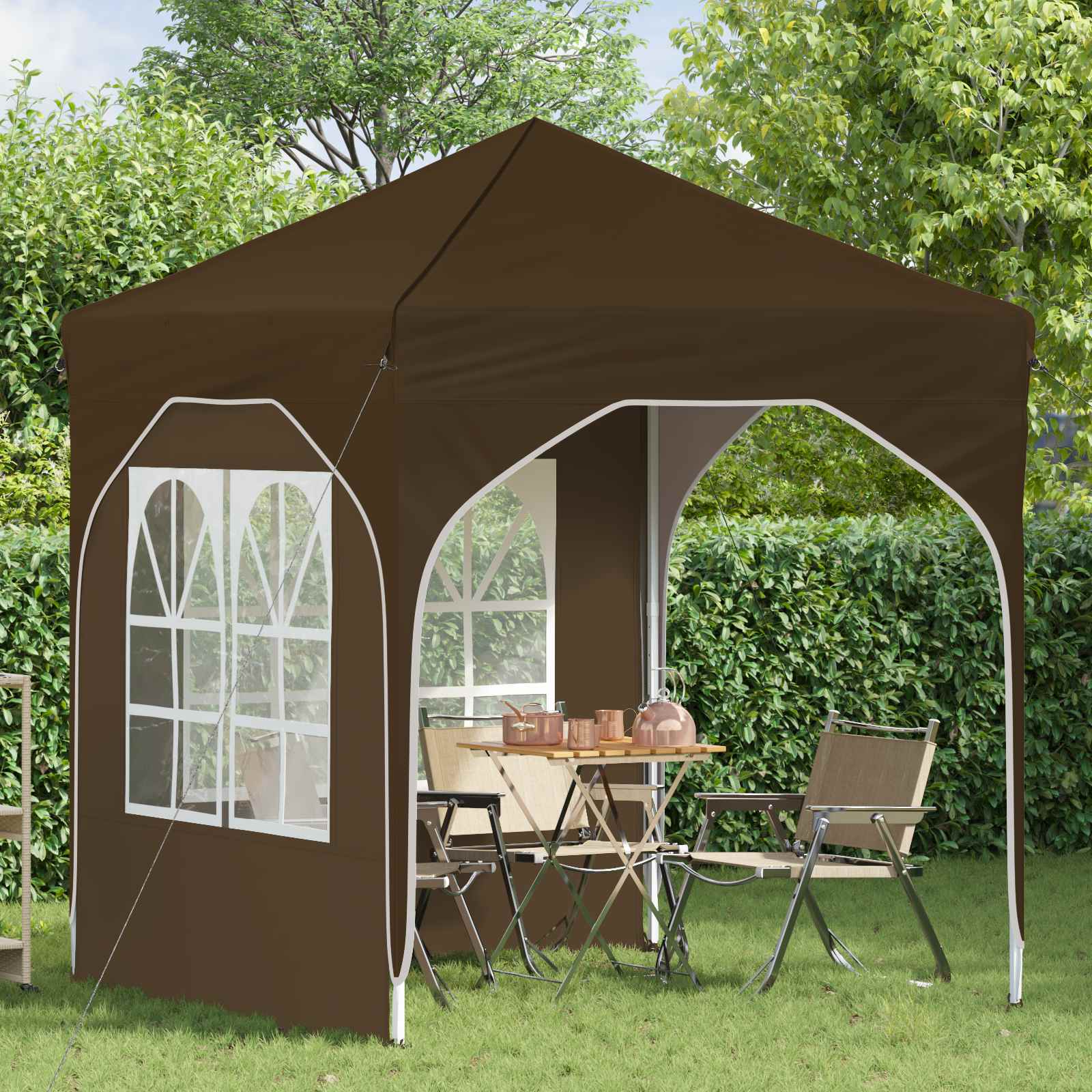 Pop-up Partyzelt 192 x 192 x 245 cm Taupe