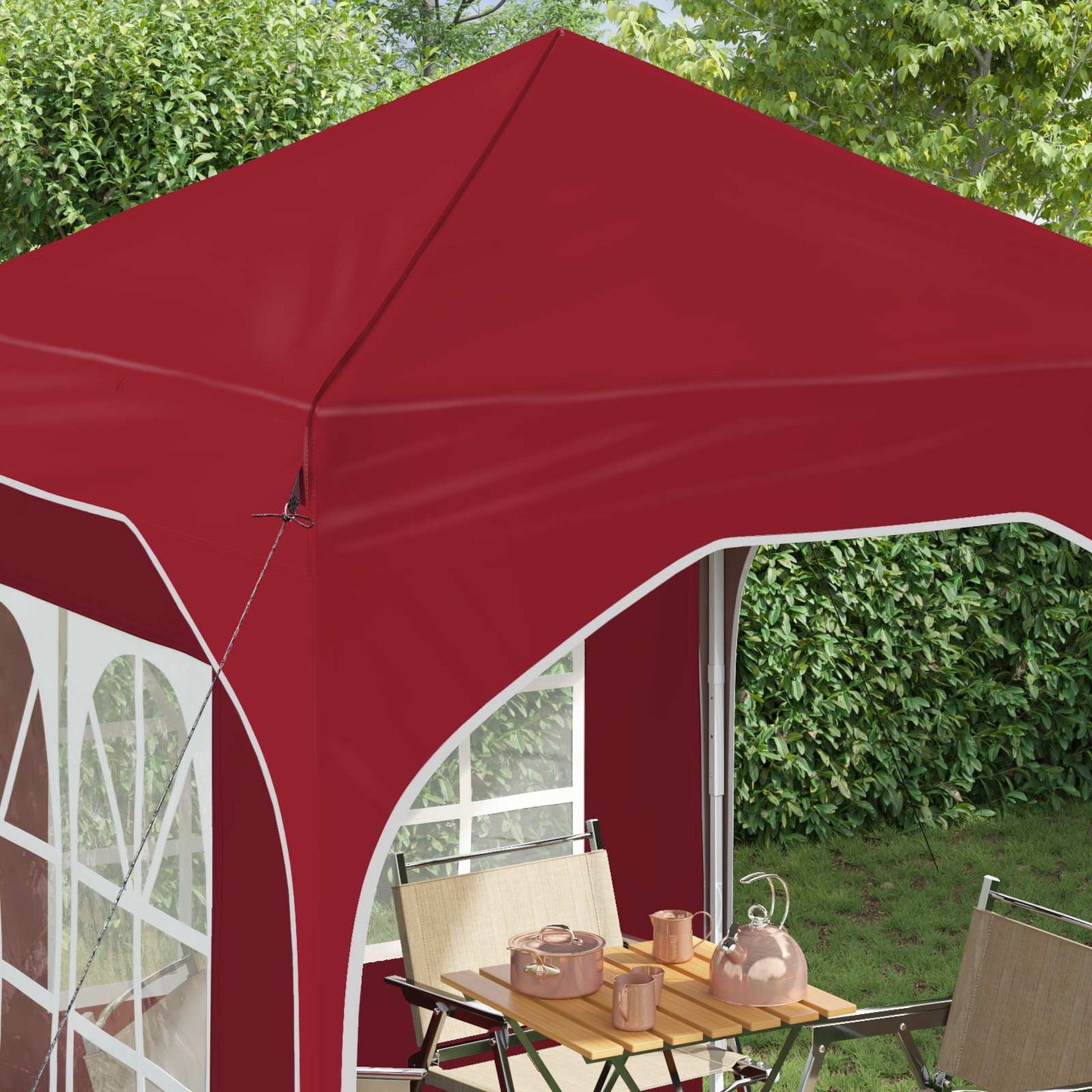 Pop-up Partyzelt 192 x 192 x 245 cm Bordeauxrot