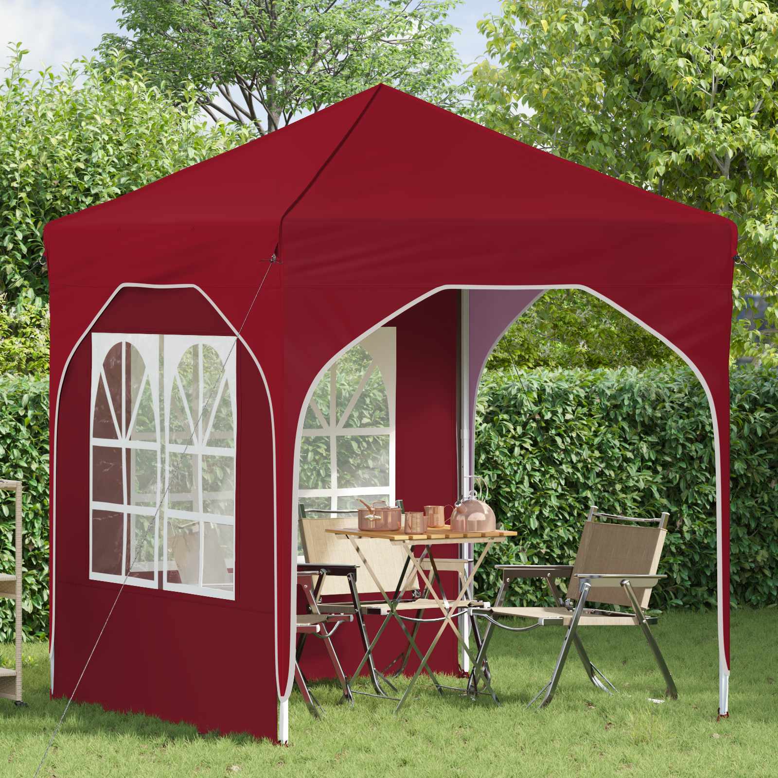 Pop-up Partyzelt 192 x 192 x 245 cm Bordeauxrot