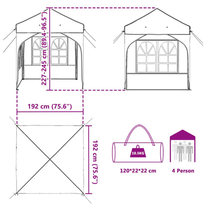 Pop-up Partyzelt 192 x 192 x 245 cm Bordeauxrot