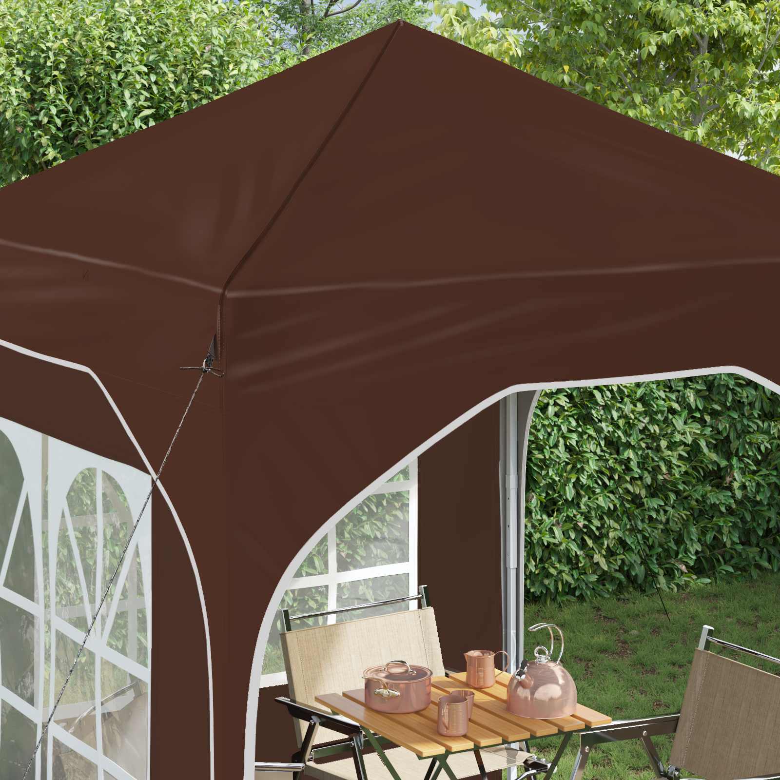 Pop-up Partyzelt 192 x 192 x 245 cm Braun