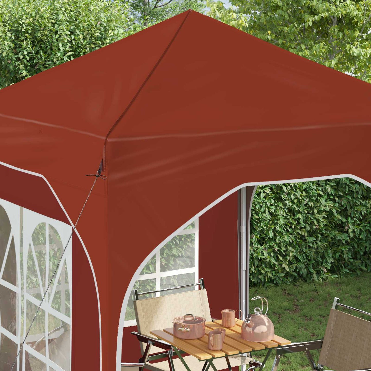 Pop-up Partyzelt 192 x 192 x 245 cm Terrakotta
