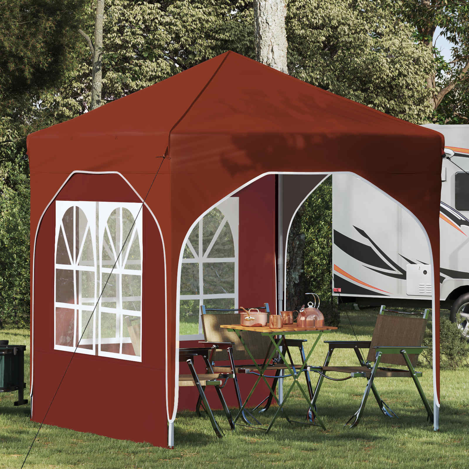 Pop-up Partyzelt 192 x 192 x 245 cm Terrakotta