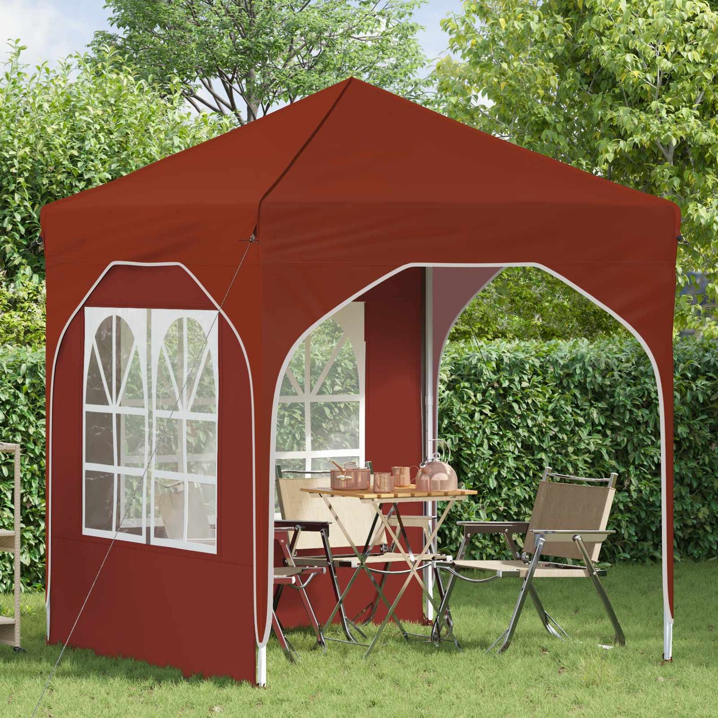 Pop-up Partyzelt 192 x 192 x 245 cm Terrakotta