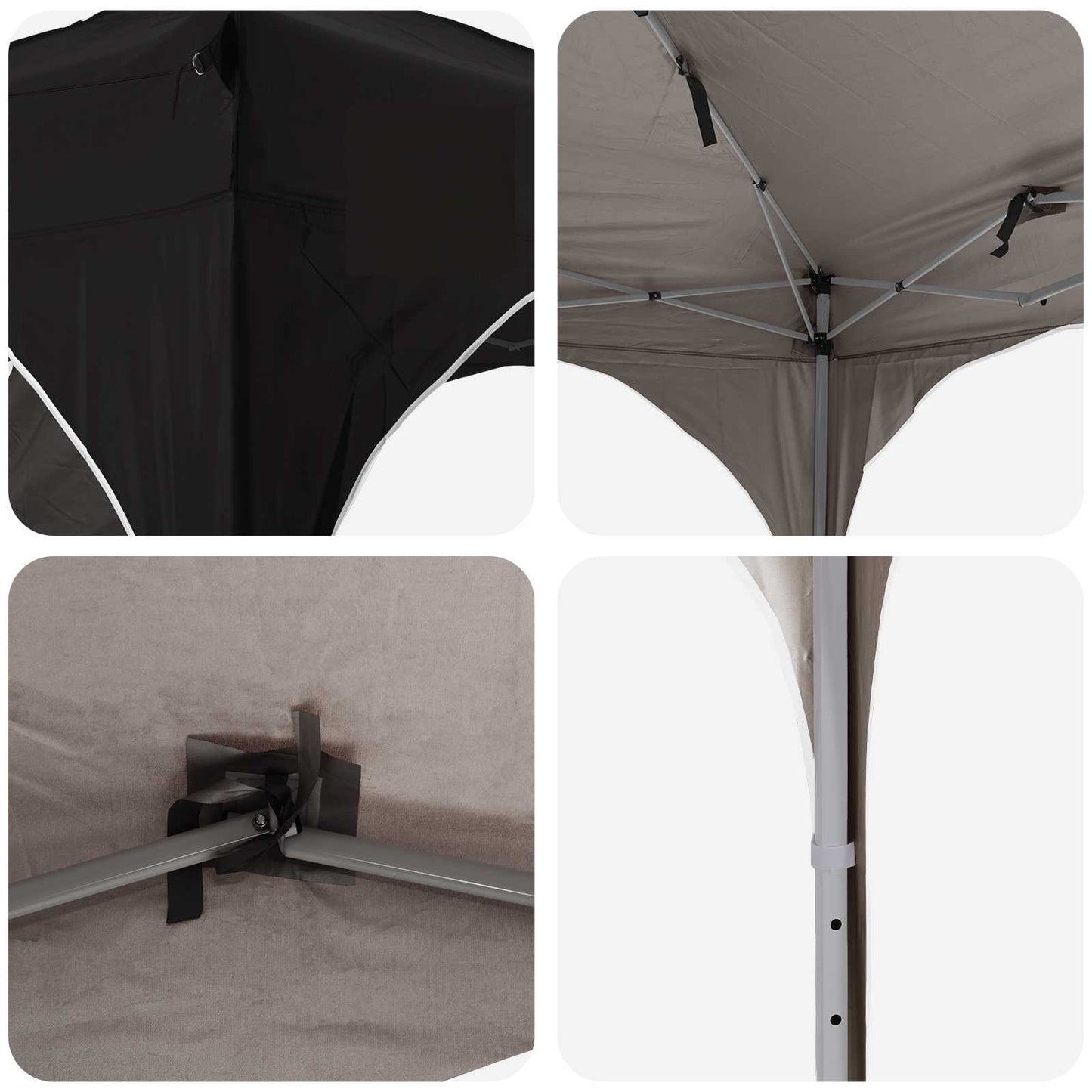 Pop-up Partyzelt 192 x 192 x 245 cm Schwarz