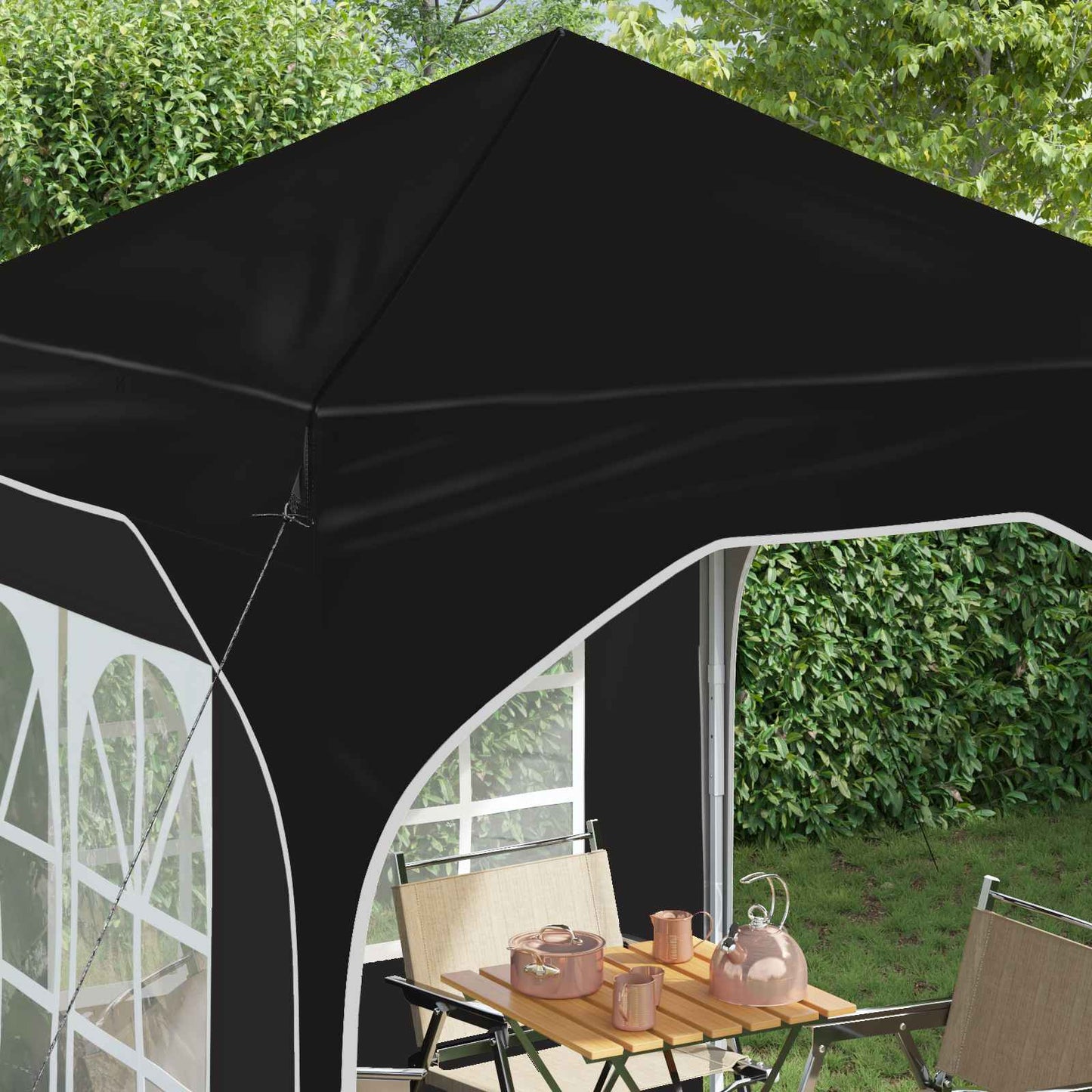 Pop-up Partyzelt 192 x 192 x 245 cm Schwarz
