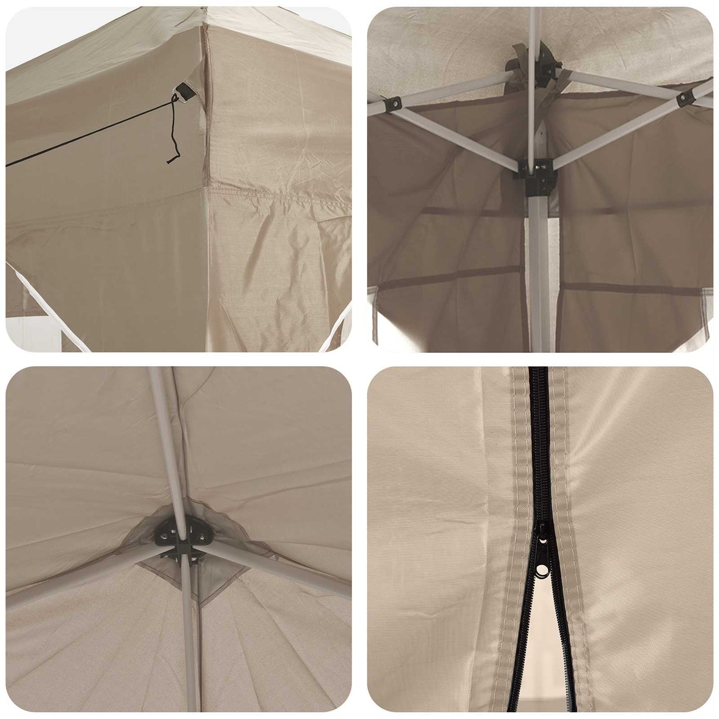 Pop-up Partyzelt 192 x 192 x 245 cm Creme