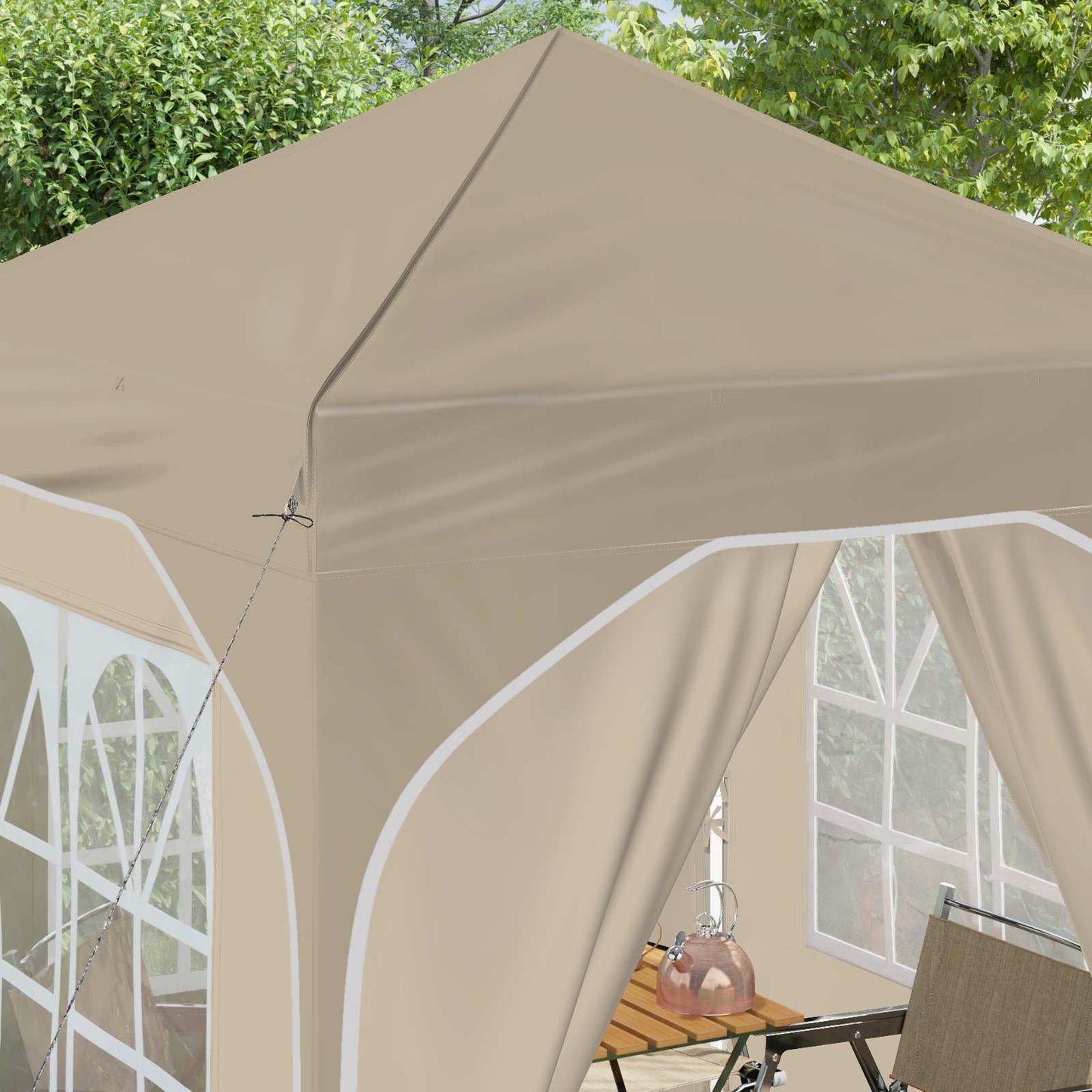 Pop-up Partyzelt 192 x 192 x 245 cm Creme