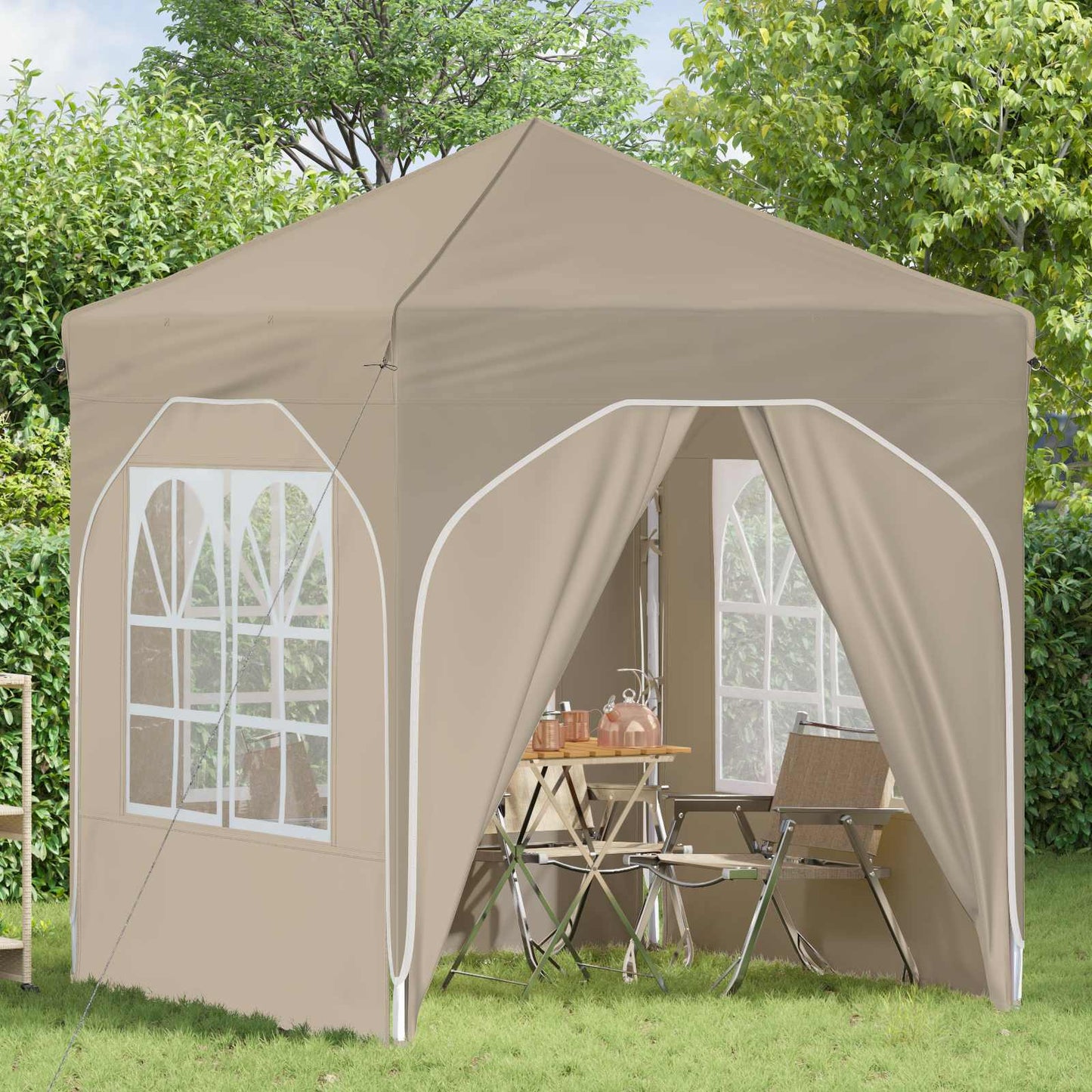 Pop-up Partyzelt 192 x 192 x 245 cm Creme